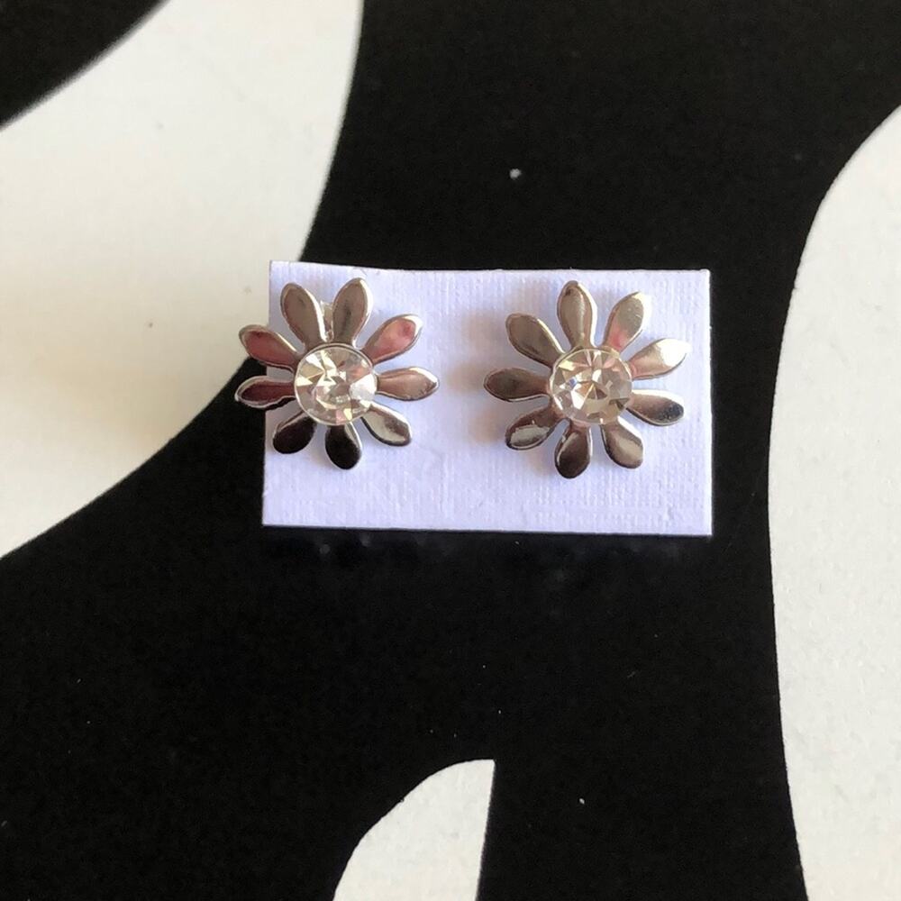 4 for $20 Silver Floral Stud Earrings
